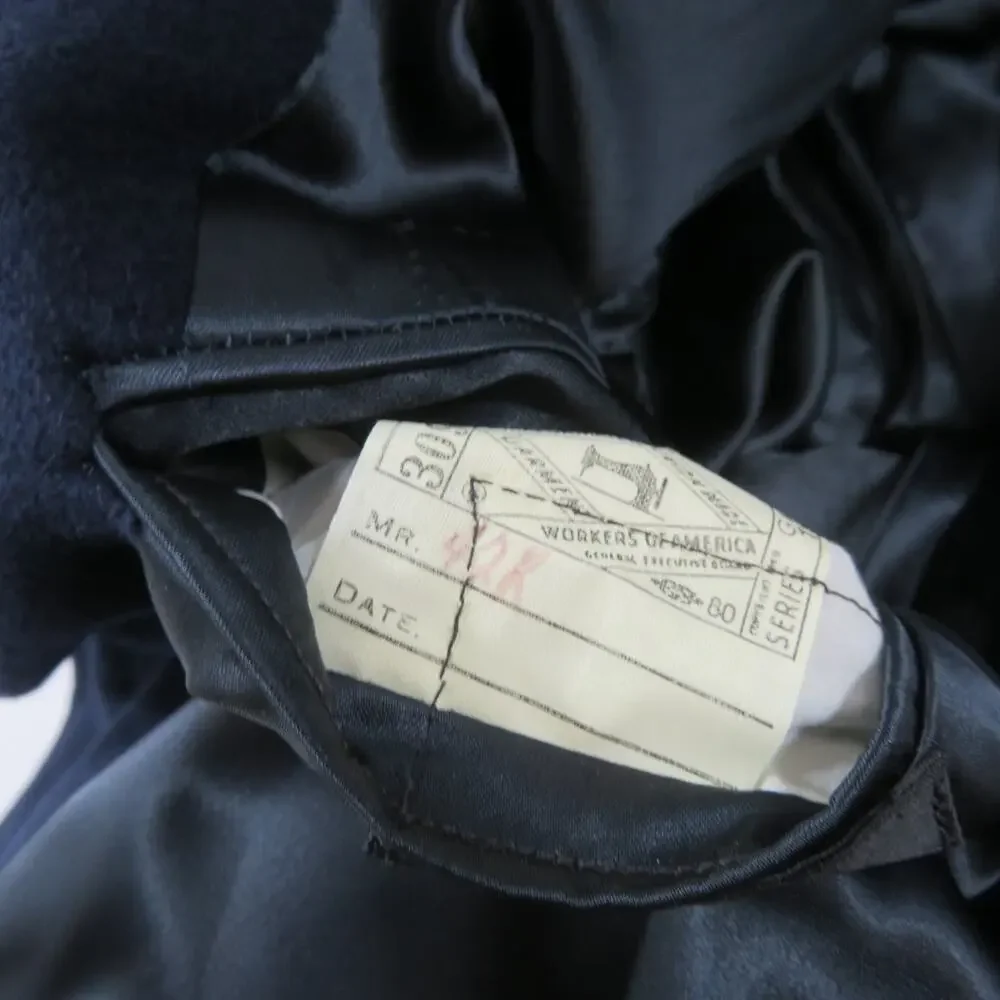 Malcolm Kenneth Cashmere Trench Coat Jacket Blue Mens 42R Reich Frank 1970s